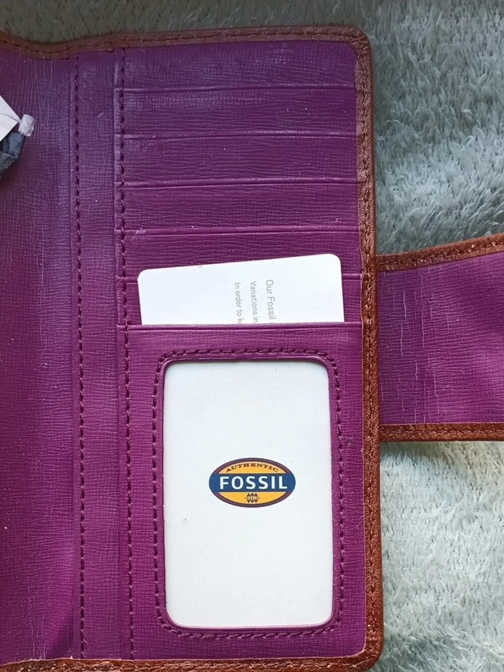 Fossil Men's Cognac Brown Leather Card & Key Holder Wallet